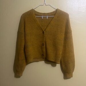 Dark Yellow Cardigan Sweater
